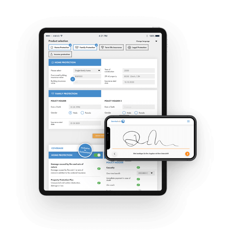 Versicherungs-Produkte Bancassurance